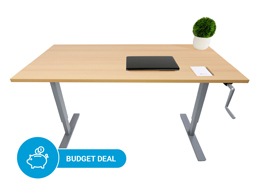 höhenvestellbarer Schreibtisch mit Kurbel Verstellung Desktopia Budget