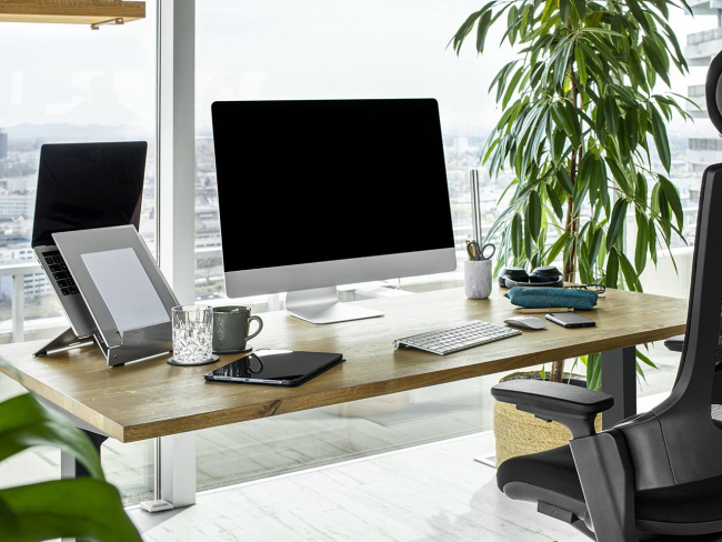 Desktopia Pro X - Elektrisch höhenverstellbarer Schreibtisch mit smartem Memory-Display - Schwarz - Buche Echtholz massiv - 8