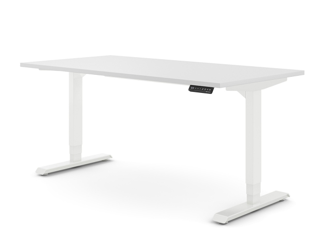 Desktopia Pro - Elektrisch höhenverstellbarer Schreibtisch - Weiß - Weiß - 1