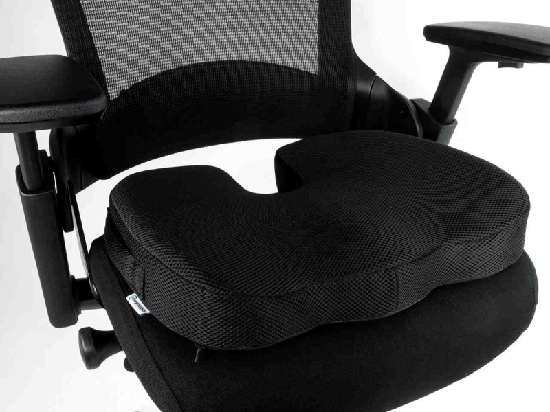  Benazcap Sitzkissen für Bürostuhl, Ergonomisches für  Büro&Autostuhl, Wirkt Schmerzreduzierend, Memory-Foam mit Waschbarer Bezug,  Lenden Unterstützung für Langes Sitzen
